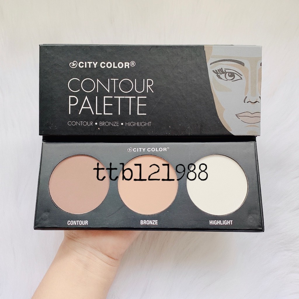 Bảng Phấn Tạo Khối Và Highlight 3 ô City Color Contour Palette