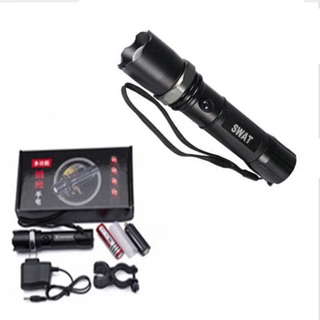 Đèn pin siêu sáng Swat pin sạc, Zoom, 3 chế độ
