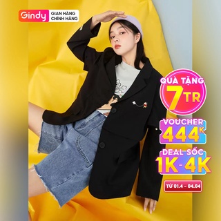 Áo khoác blazer vest nữ Hàn Quốc GINDY tay dài có đệm vai thời trang thu đông A9111