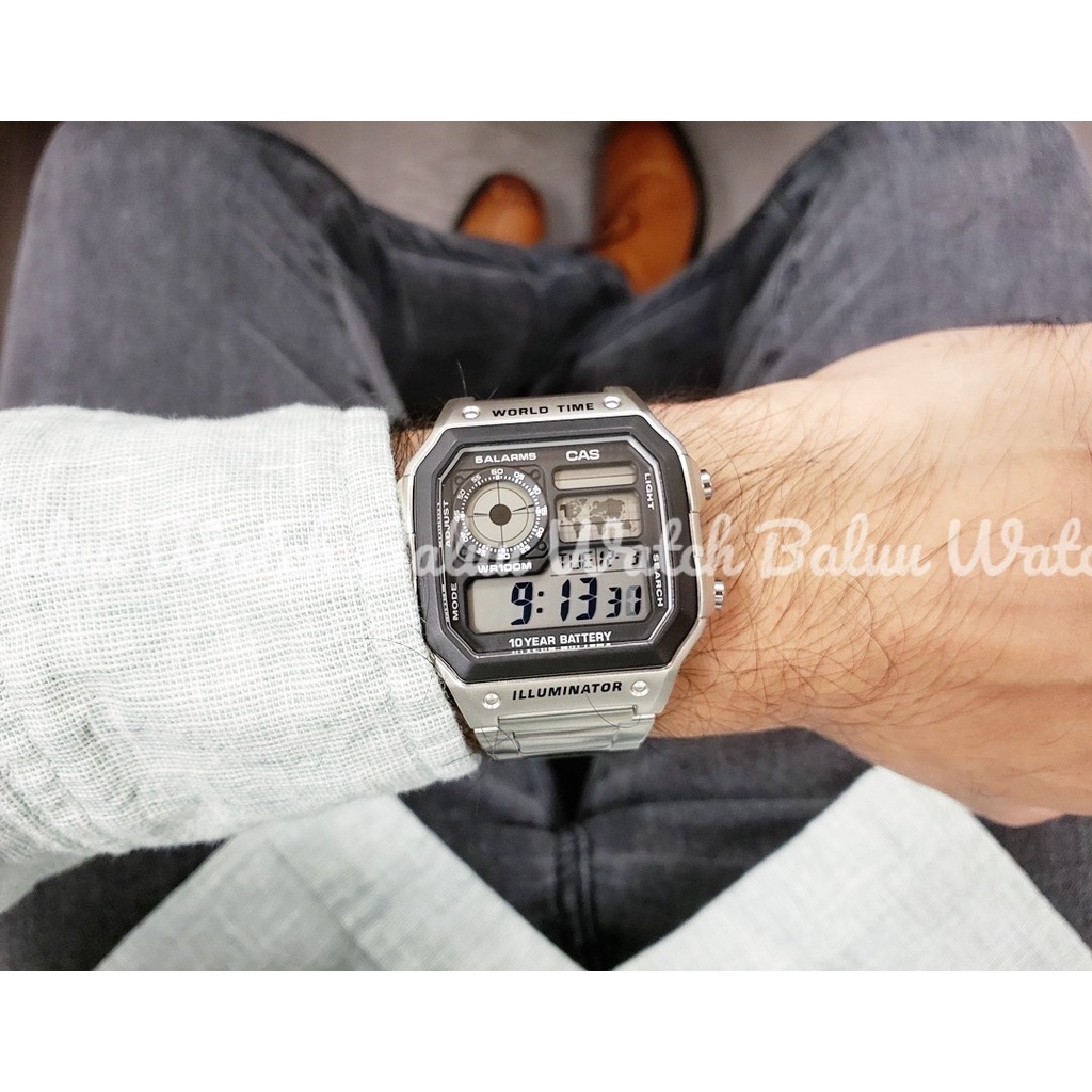 Đồng hồ điện tử thể thao nam - AE1200, full thép mạnh mẽ | BigBuy360 - bigbuy360.vn