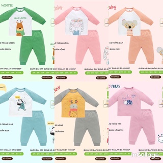 (Đủ Mẫu) Bộ Quần áo Dài tay Raglan Thu Đông 2021 Lullaby/Nous Cho Bé Trai/Bé Gái