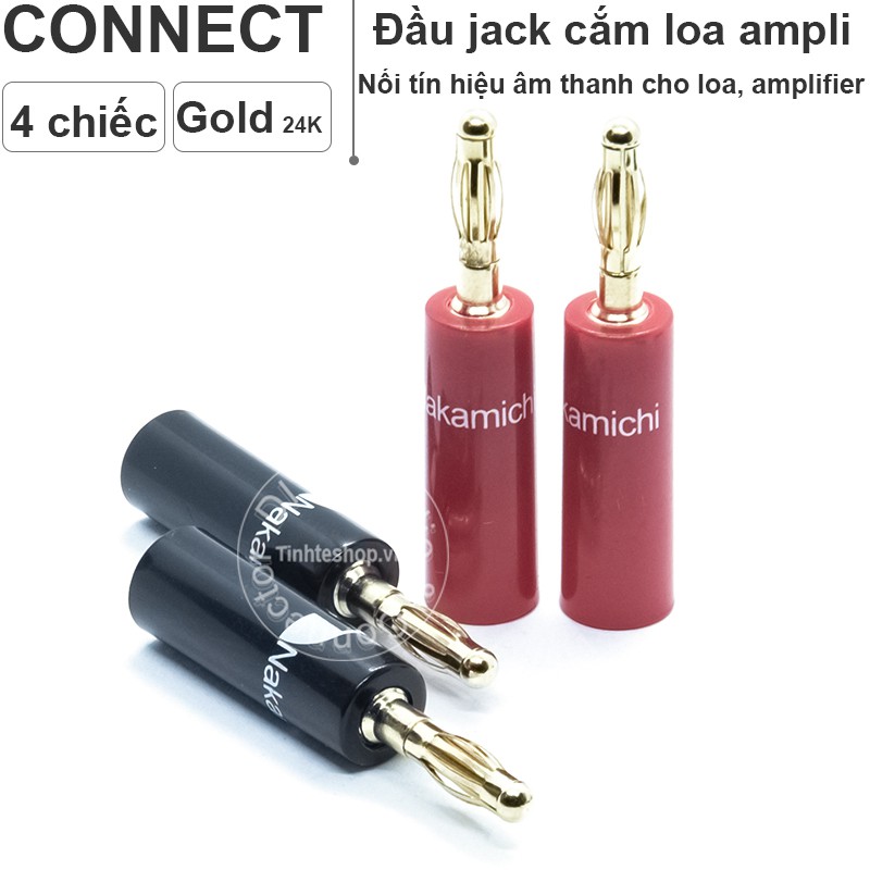4 chiếc - Giắc cắm âm thanh bắp chuối dạng đèn lồng cho Loa Amplifier OD5mm