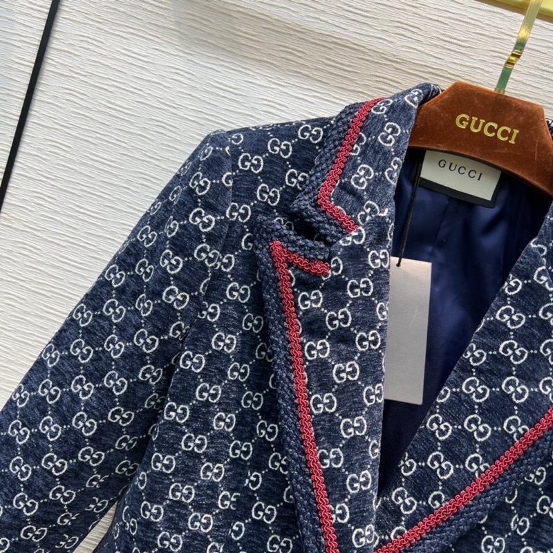 Áo khoác dạ cổ vest cho nữ thương hiệu Gucci GC cao cấp