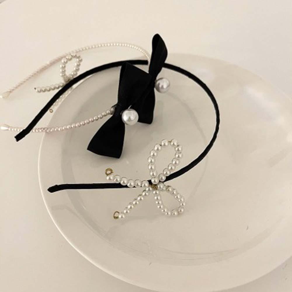 Băng Đô Cài Tóc Co Giãn Màu Đen Phong Cách Pháp Cổ Điển Thời Trang Cho Nữ