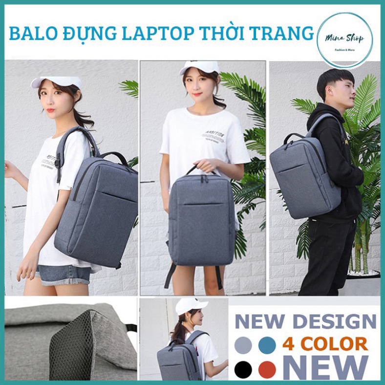 [HOT SALE] Balo laptop 15 inch kiểu dáng Basic - Balo đi học nhiều ngăn tiện lợi có kèm cổng sạc USB