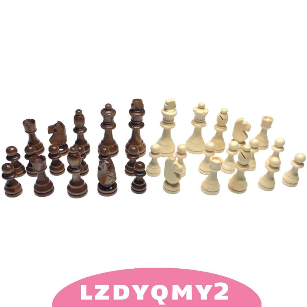 Bộ 32 Bàn Cờ Vua Bằng Gỗ Thủ Công Kích Thước 77mm