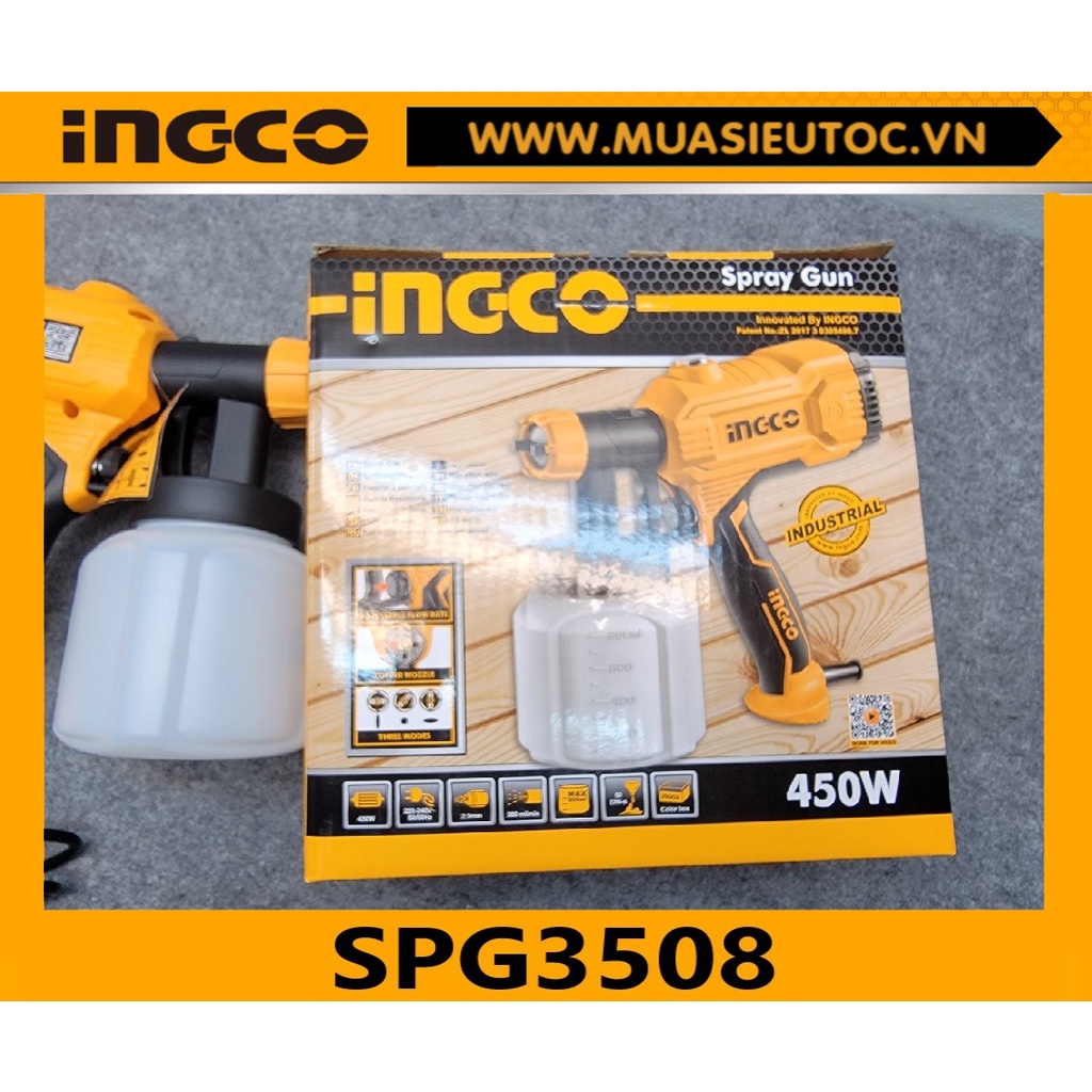 MÁY PHUN SƠN DÙNG ĐIỆN INGCO 450W SPG3508