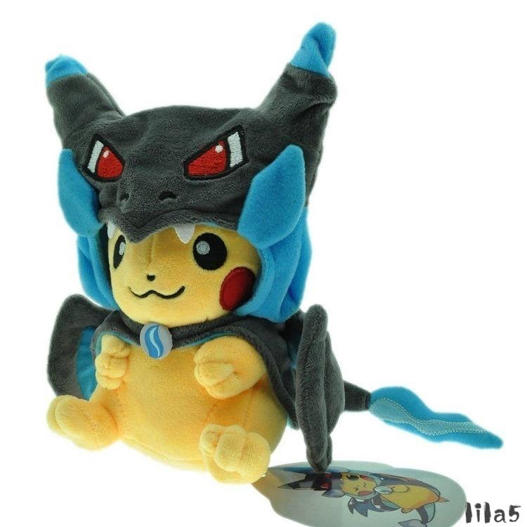 Thú nhồi bông hình Pikachu hóa trang Mega Charizard X