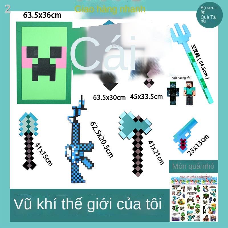 UMinecraft Trò chơi Đồ Ngoại vi Mô hình Vũ khí Nhựa Cung tên Bong bóng Kim cương Kiếm Cuốc Steve Tool