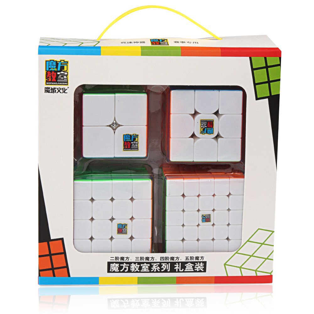 Combo 4 Rubik Moyu Meilong Gift Stickerless, 2x2, 3x3, 4x4, 5x5 - Trơn Mượt, Bẻ Góc Tốt