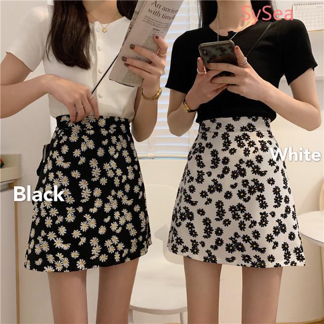 Chân Váy Midi Lưng Cao Chất Chiffon Hoạ Tiết Hoa Cúc Phong Cách Retro | BigBuy360 - bigbuy360.vn