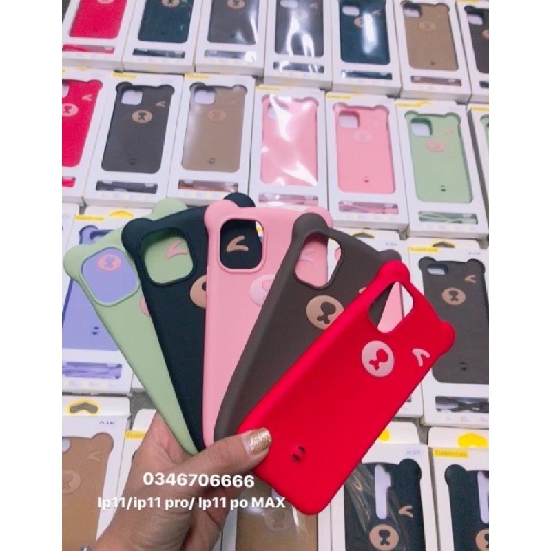 Ốp silicon chống bẩn tai gấu Iphone 13/ip13 pro /ip13 pro max