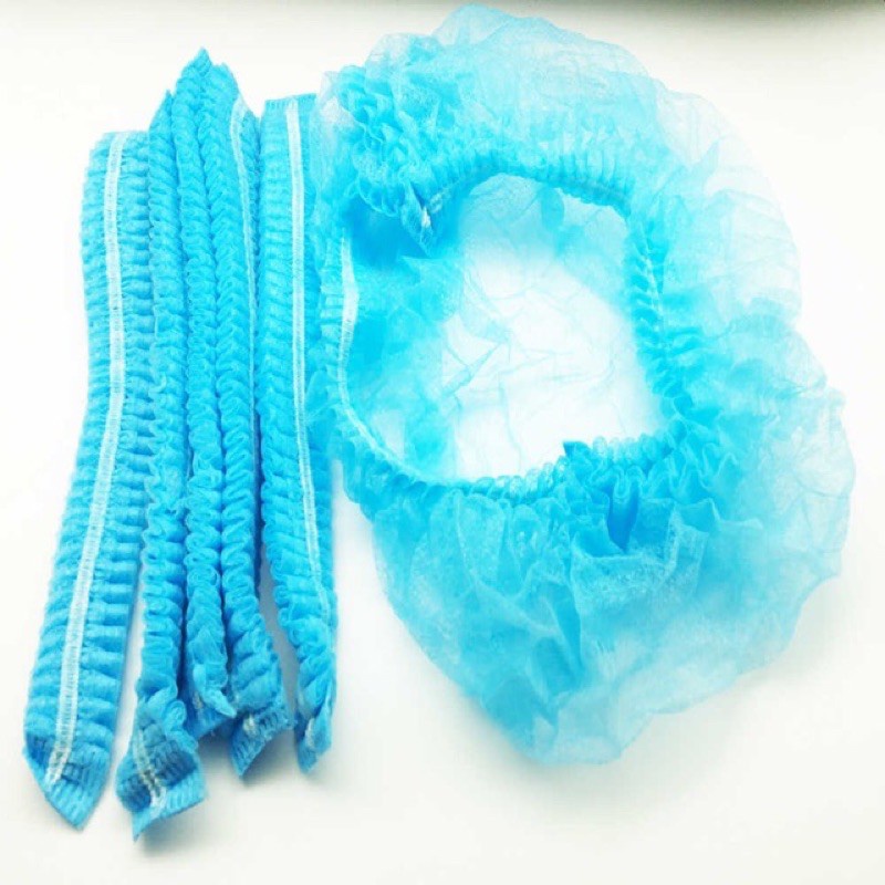 Mũ trùm đầu 100 cái, mũ con sâu y tế, mũ bọc tóc túm tóc - lucy store thiết bị vật tư spa
