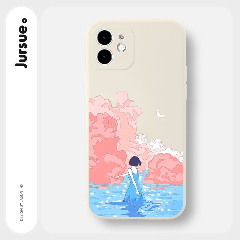 Ốp lưng JURSUE mềm chống sốc hình dễ thương đẹp cho iPhone 13 12 11 Pro Max SE 2020 X XR XS 8 7 ip 6S 6 Plus kute Y1957