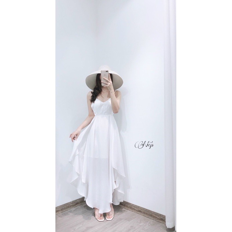 Váy dây maxi loại 1- hở lưng - xẻ vạt  [HOT NHẤT] chất siêu xịn