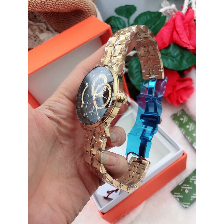 Đồng Hồ Nam SUNRISE 1146SA - Vàng Mặt Đen - Authentic