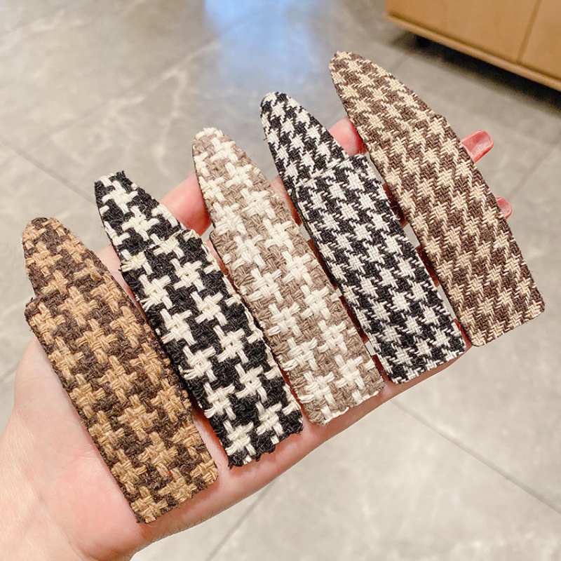 Kẹp tóc dệt kim kẻ sọc kiểu Hàn Quốc thời trang thu đông