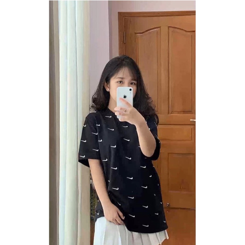 ( Unisex Ảnh Thật ) Áo In Vân Nikee Cotton Siêu Thấm Hút, Fom Dáng Unisex Thời Trang Fom BOO Slim | BigBuy360 - bigbuy360.vn