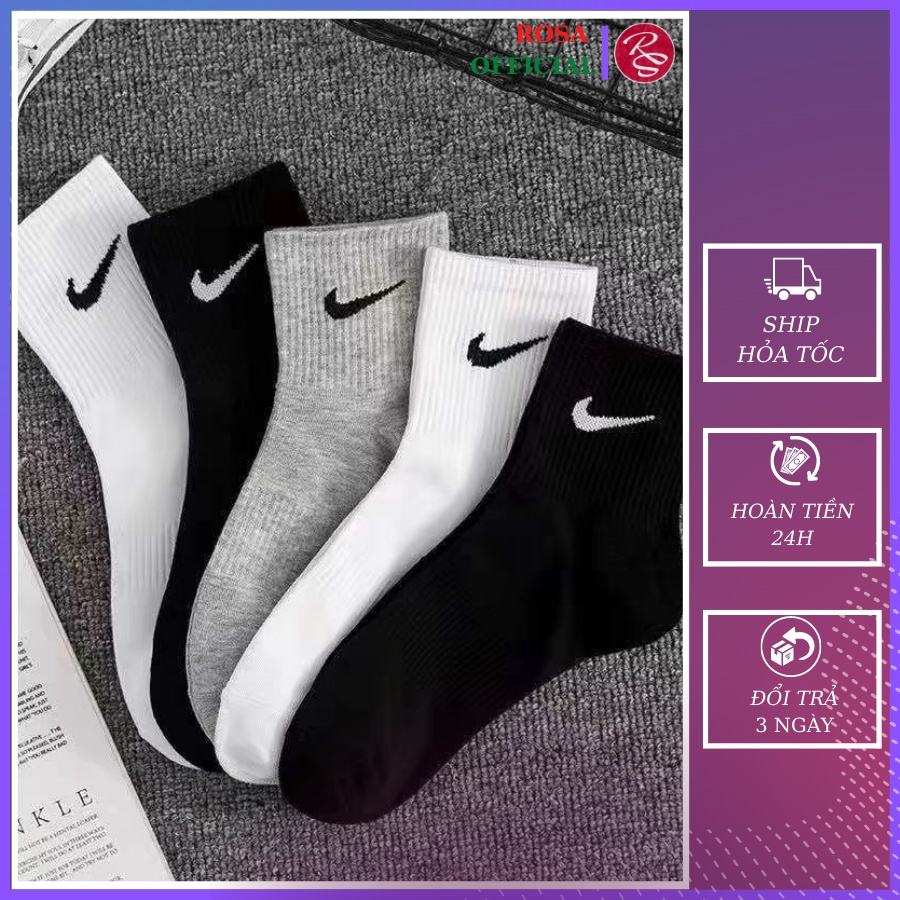 tất nike cao cổ vớ nam nữ Unisex hàng xuất dư loại dày, chơi thể thao, bóng đá, bóng rổ chất liệu coton dệt kim