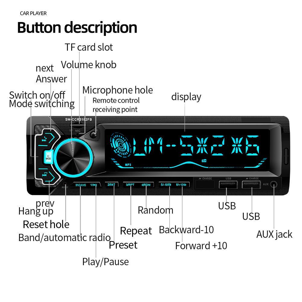 Máy Nghe Nhạc MP3 12V Tích Hợp Bảng Điều Khiển Dành Cho Ô Tô