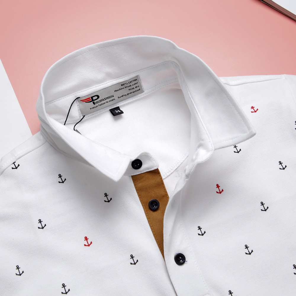 Áo thun polo nam cổ bẻ SPMAHT24 họa tiết mỏ neo nhiều màu form cơ bản dày dặn - PigoFashion