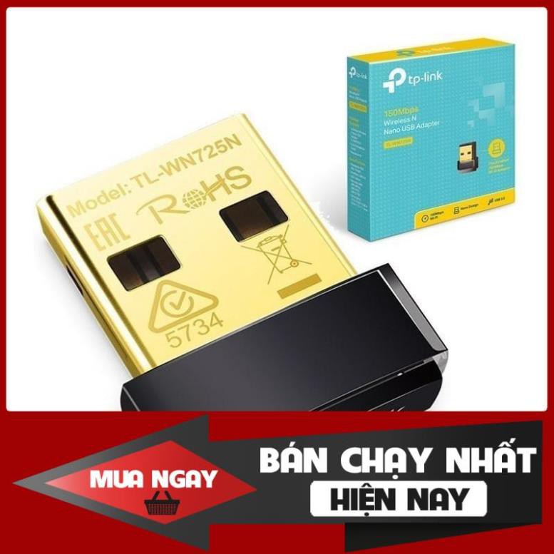 Card mạng TP-Link Wireless TL-WN725N USB chuẩn N 150Mb - Bảo hành chính hãng 24 tháng