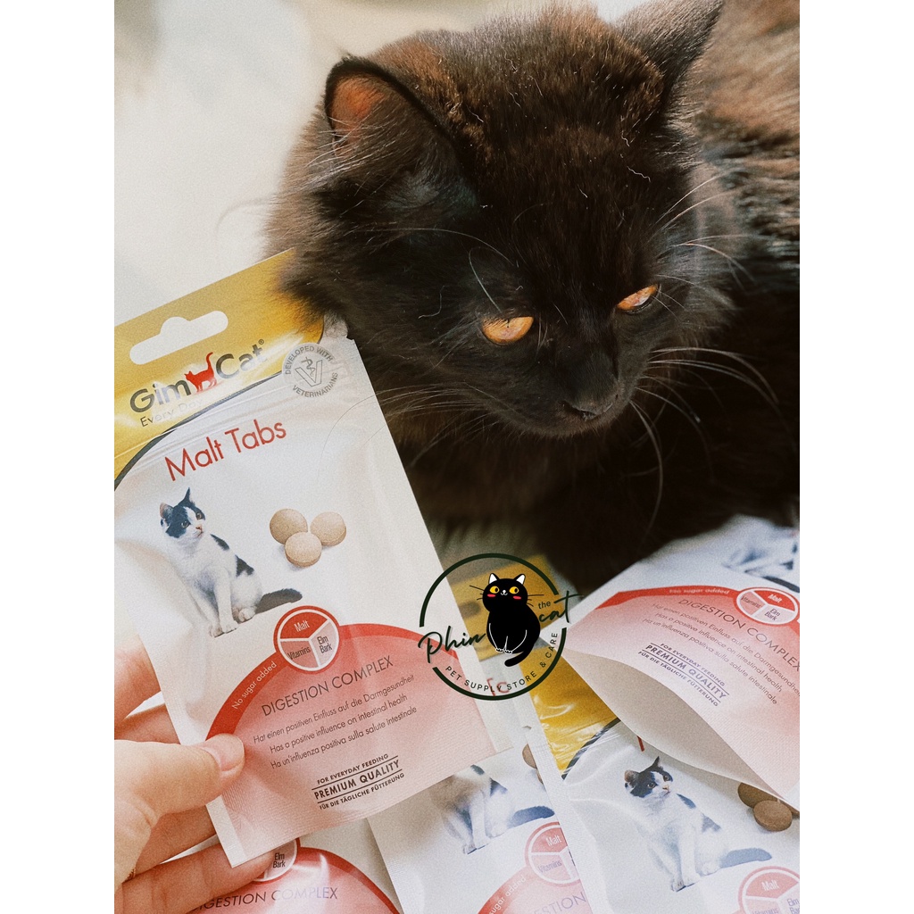 [CHÍNH HÃNG] Snack GIMCAT Malt Tabs hỗ trợ tiêu búi lông cho mèo - Túi 40gr | phinthecat