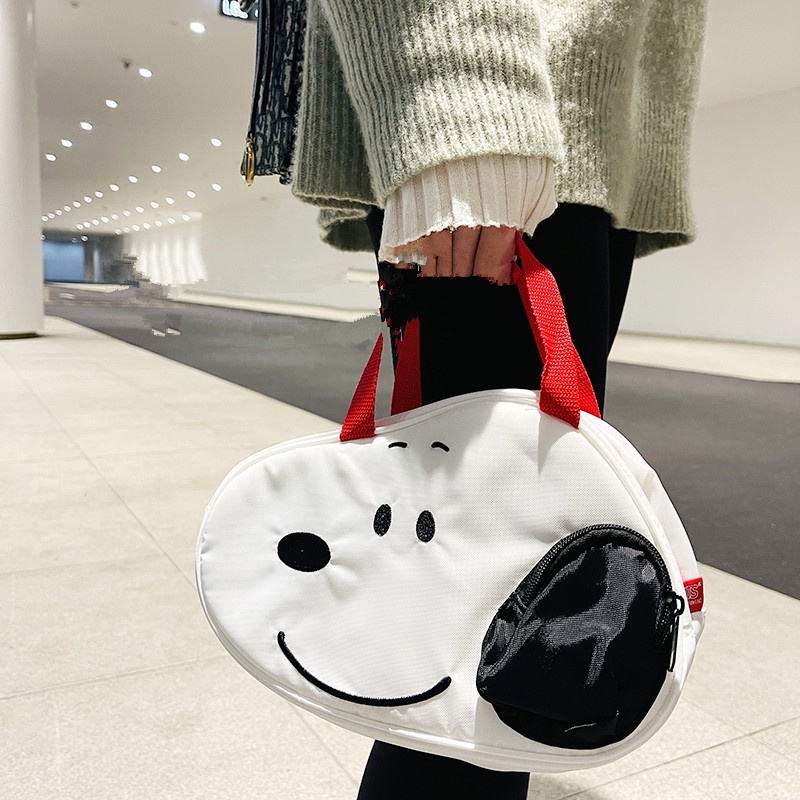 Túi Đựng Hộp Cơm Trưa Giữ Nhiệt Họa Tiết Hoạt Hình Snoopy Phong Cách Nhật Bản