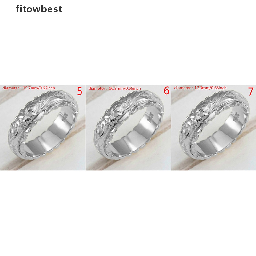 Nhẫn Mạ Vàng 14k Chạm Khắc Hoa Văn Tinh Tế Cho Nữ