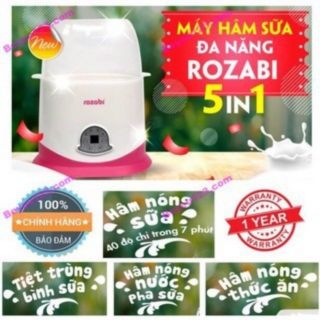 Máy hâm sữa tiệt trùng 2 bình sữa rozabi