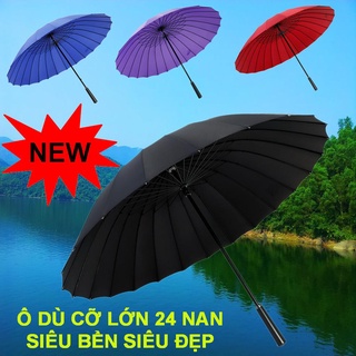 Ô siêu to, Ô dù cỡ lớn cán dài 24 nan chống lật siêu chắc, chịu mưa nắng Loại Tốt - BH 1 đổi 1 - Tặng kèm dây cuốn sạc