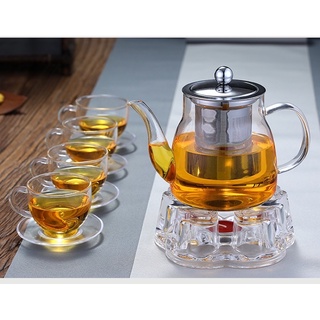 combo 6 Đĩa kê chén trà thuỷ tinh