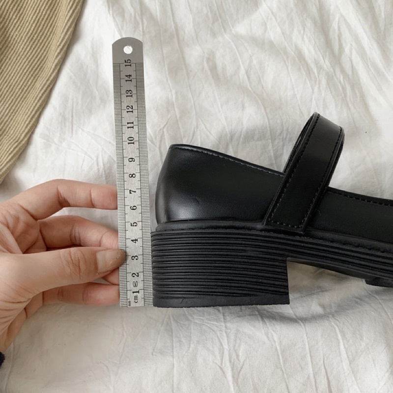 Giày búp bê có quai mũi vuông Mary Jane vintage học sinh Yannie Lolita