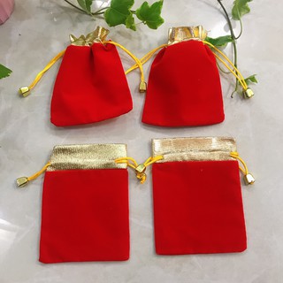 Combo 10 túi rút nhung size 10x12 cm may mắn loại mịn đẹp