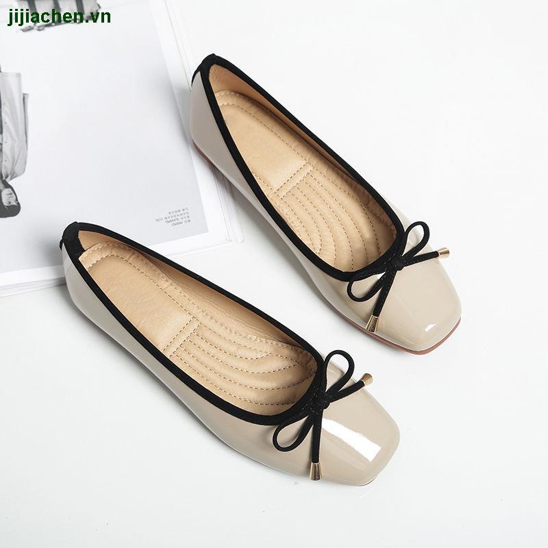 Giày búp bê đế bằng mũi vuông phong cách Hàn Quốc mới thời trang mùa xuân 2021 cho nữ