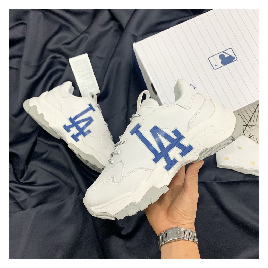 Giày thể thao Sneaker MLB Bigball Chunky LA Dodger Đế Xám màu Trắng