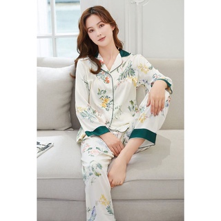 Bộ pijama lụa satin dài tay p1024