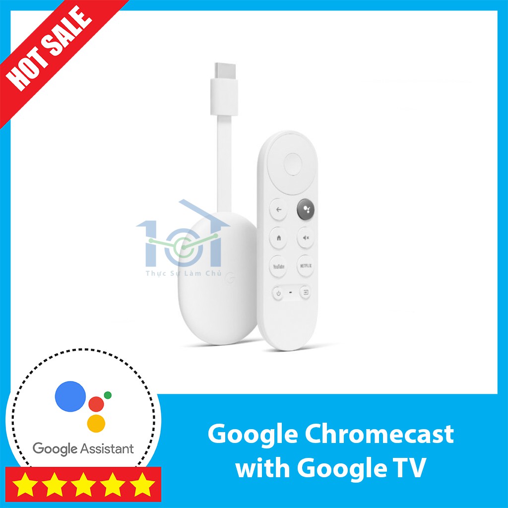 [Hỏa tốc HN] Tivi Box Google Chromecast TV, độ phân giải 4K HDR, ra lệnh Tiếng Việt, Remote thế hệ mới, chạy Android TV.