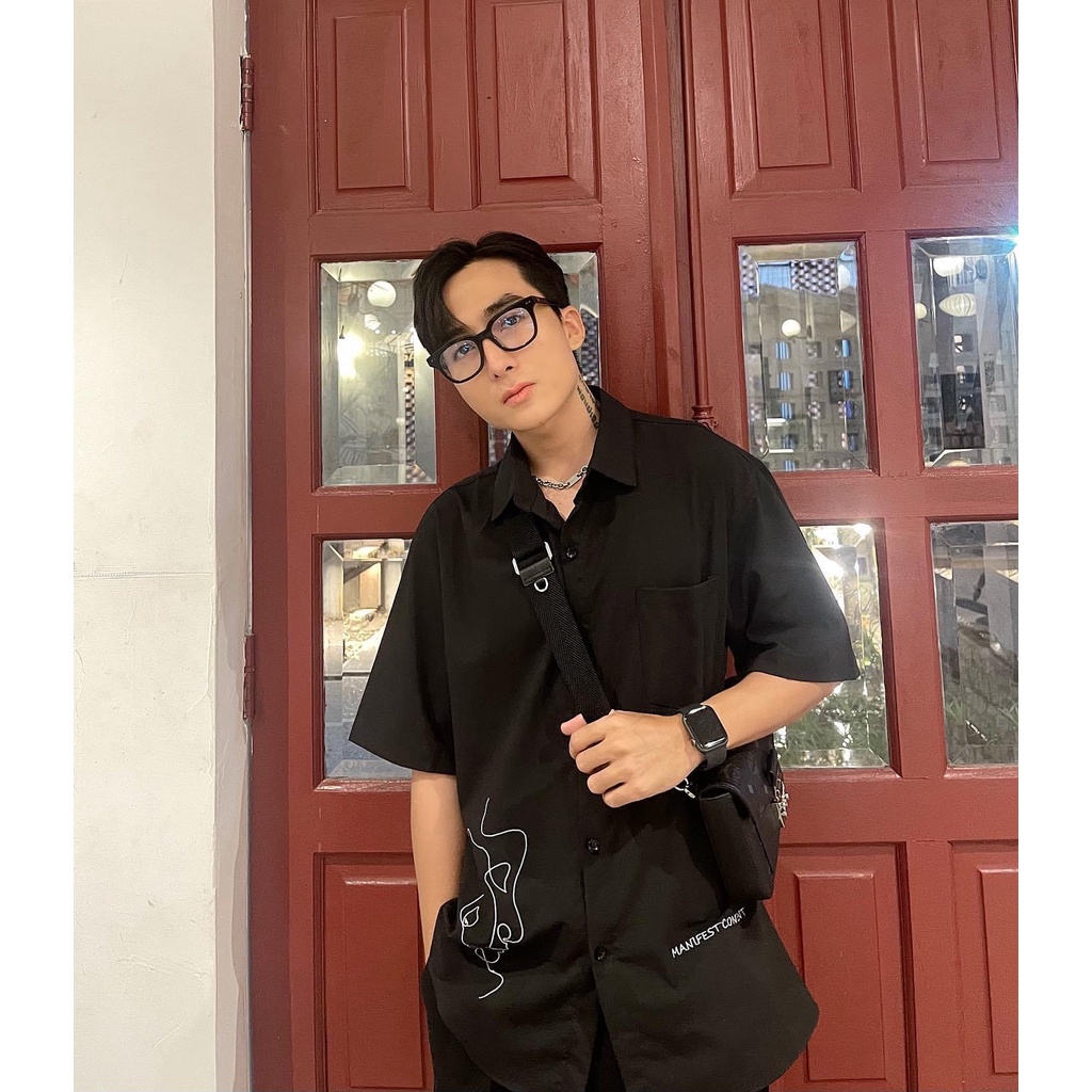 ÁO SƠMI HOẠ TIẾT 2235 CHUOTCONG OFFICIAL (Trắng,Đen,Kem)