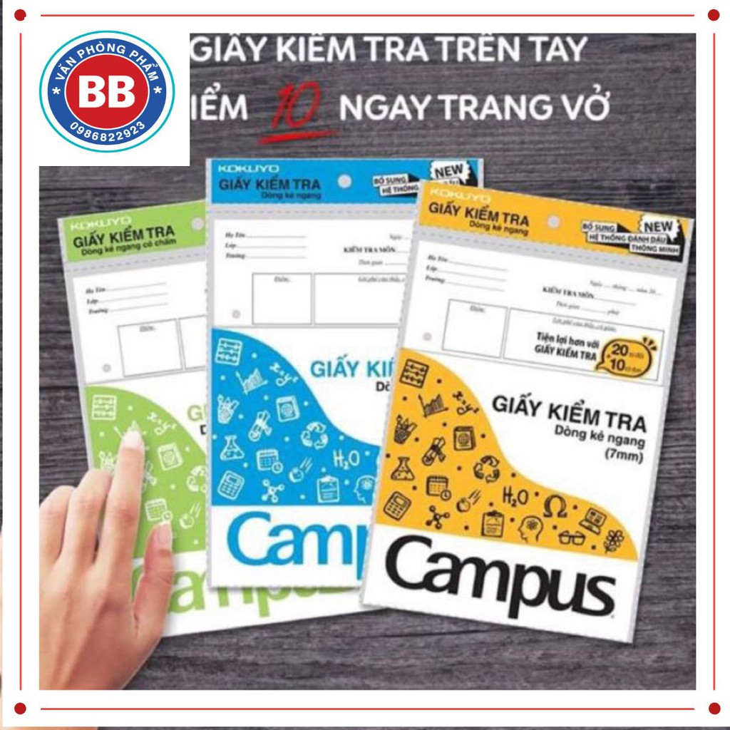 Campus - Giấy kiểm tra thông minh kẻ ngang cấp 2, cấp 3