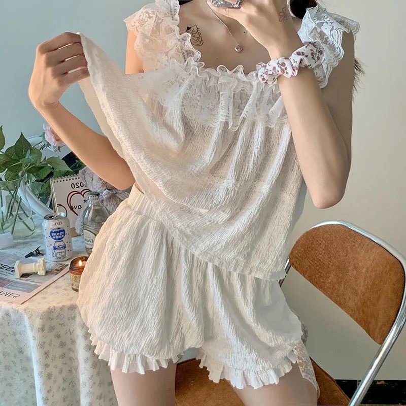 Bộ Đồ Ngủ Phong Cách Hàn Quốc Thời Trang Mùa Hè Cho Nữ | BigBuy360 - bigbuy360.vn