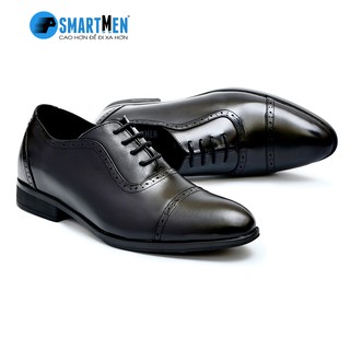 Giày tây da bò SMARTMEN tăng chiều cao màu đen GC-09Đ