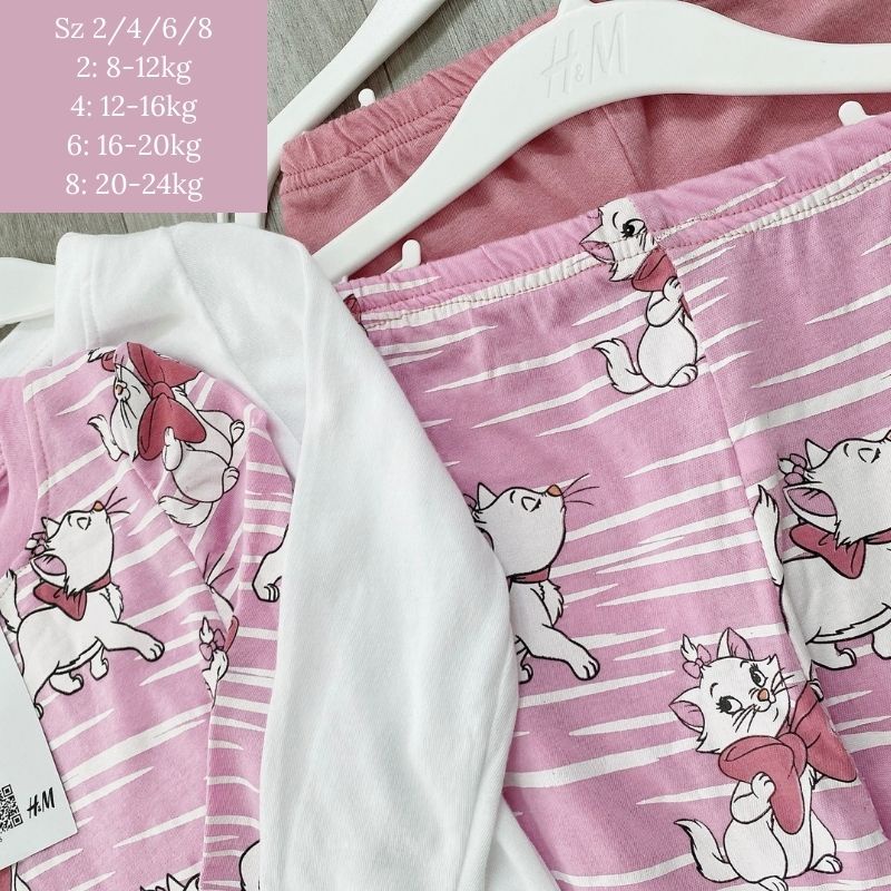 Set 2 bộ cho bé họa tiết mèo hồng siêu xinh cho các nàng thơ jimado