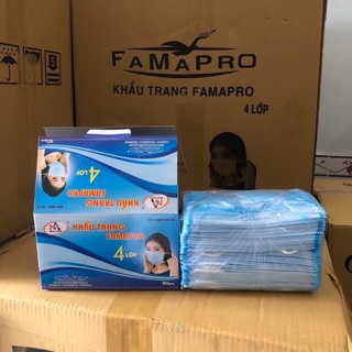 Khẩu trang y tế 4 lớp Famapro Nam Anh ( Hộp 50 cái ) - Mẫu mới