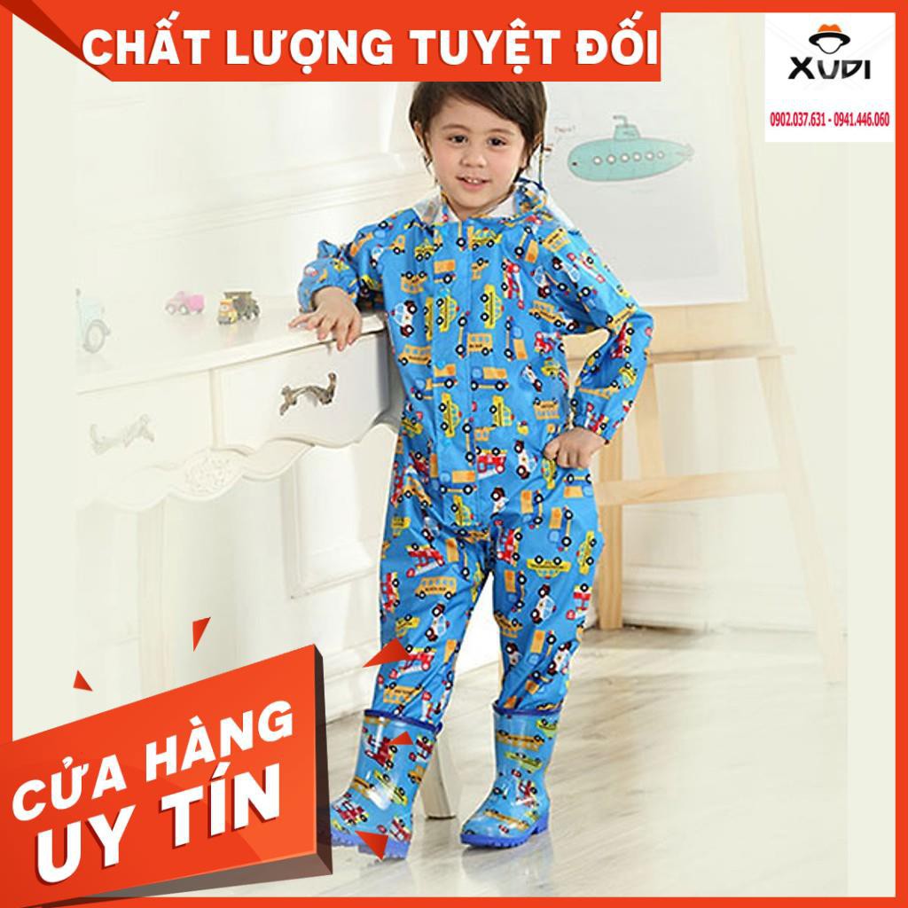 Bộ Quần Áo Mưa Vải Dù Cho Bé Chống Thấm