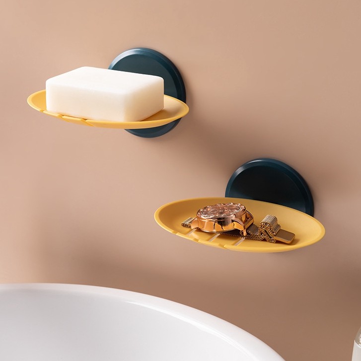 ⚡ [GIÁ HỦY DIỆT] Khay Kệ để xà phòng dán tường nhà tắm siêu dính màu vàng