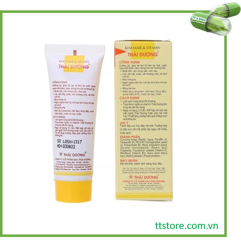 Kem nghệ &amp; vitamin Thái Dương Nano Bạc (Tuýp 20g) [Sao Thái Dương]