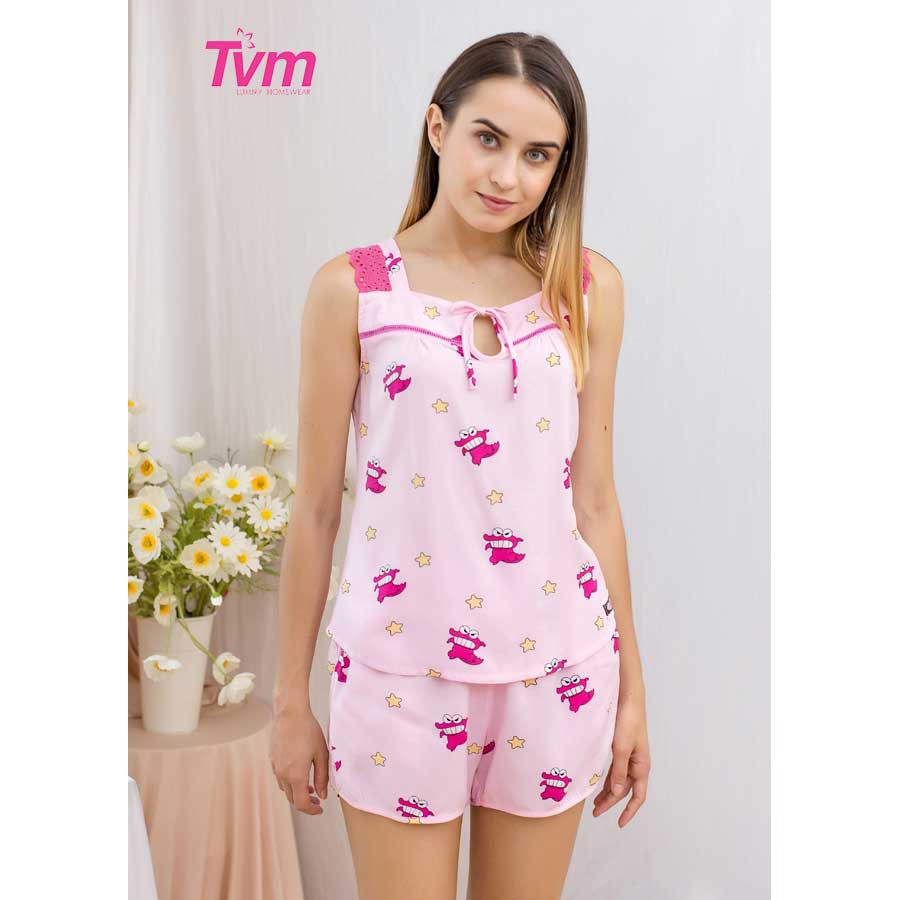 Đồ mặc nhà Bộ ngắn nữ sát nách Tvm Luxury Homewear B537