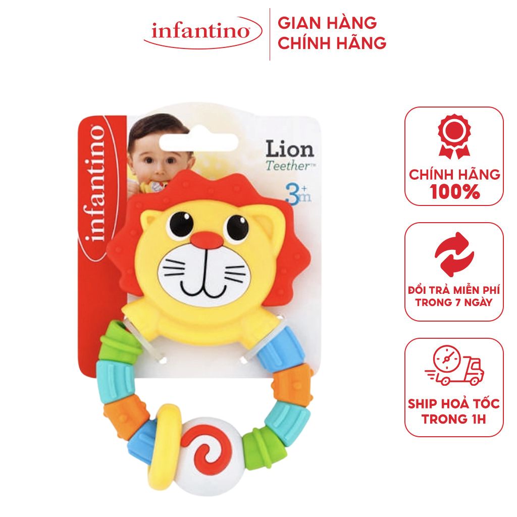 Gặm Nướu Sư Tử Infantino Dành Cho Bé Từ 3 Tháng Tuổi Bằng Chất Liệu Nhựa ABS Cao Cấp An Toàn