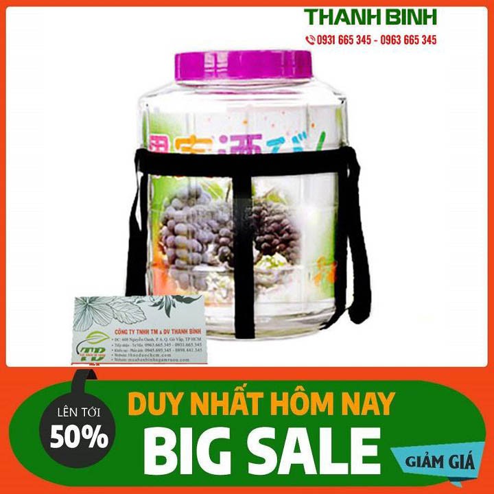 Combo 2 Bình Ngâm Sâm Nắp Tím 35 lit (Có Dây Đai) - Hũ Ngâm Sâm 35 lit